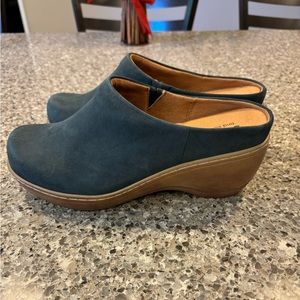 Softwalk Blue Suede Wedges.